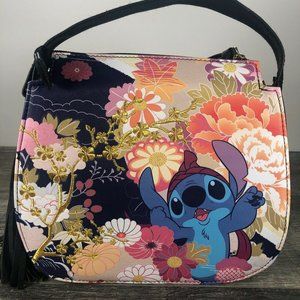 Loungefly Black Floral Disney Purse Lilo & Stitch